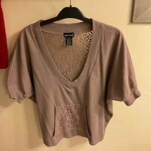 Dainty lace embellished sweatshirt